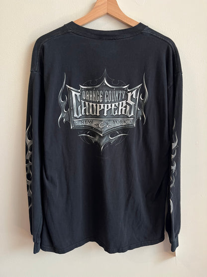 00s Orange County Chopper Black Long Sleeve Shirt (L)