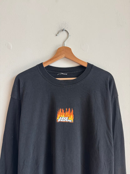 2000s No Boundaries Flame Long Sleeve Y2K Shirt (L)