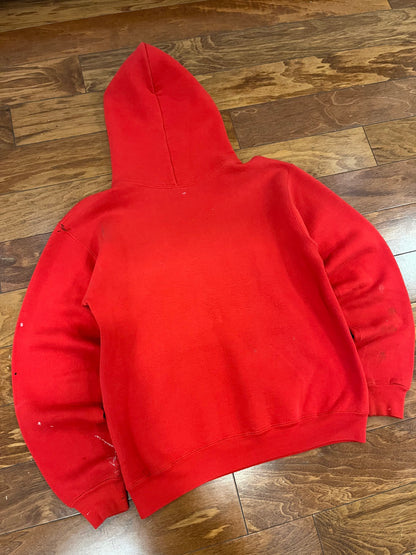 90s Russell Vintage Paint Stained Hoodie (M)