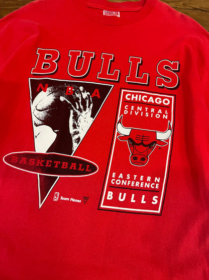 90s Chicago Bulls Team Hanes Red Tee (XXL)