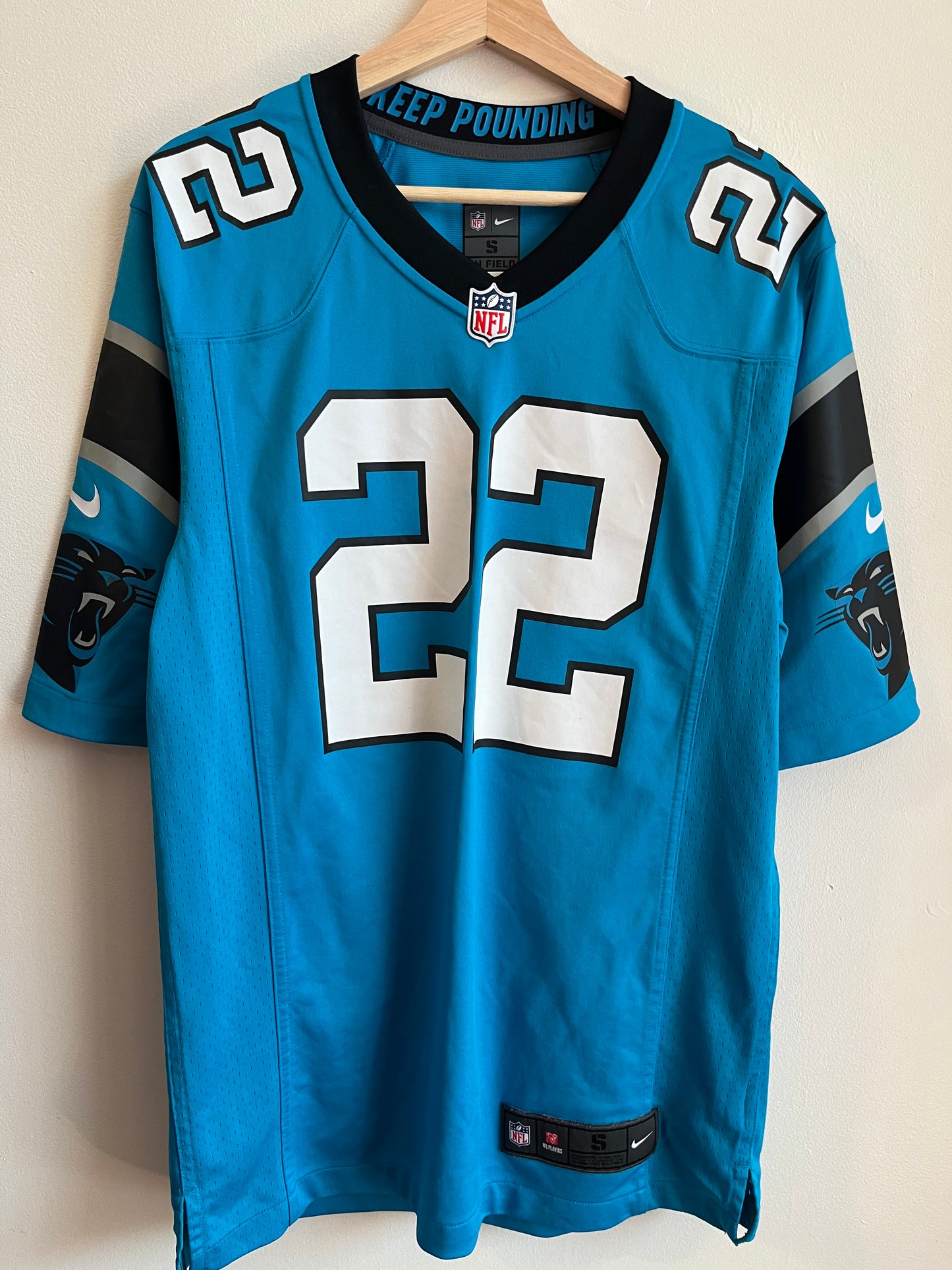 2022 Carolina Panthers Christian McCaffery Blue Nike Jersey (S)