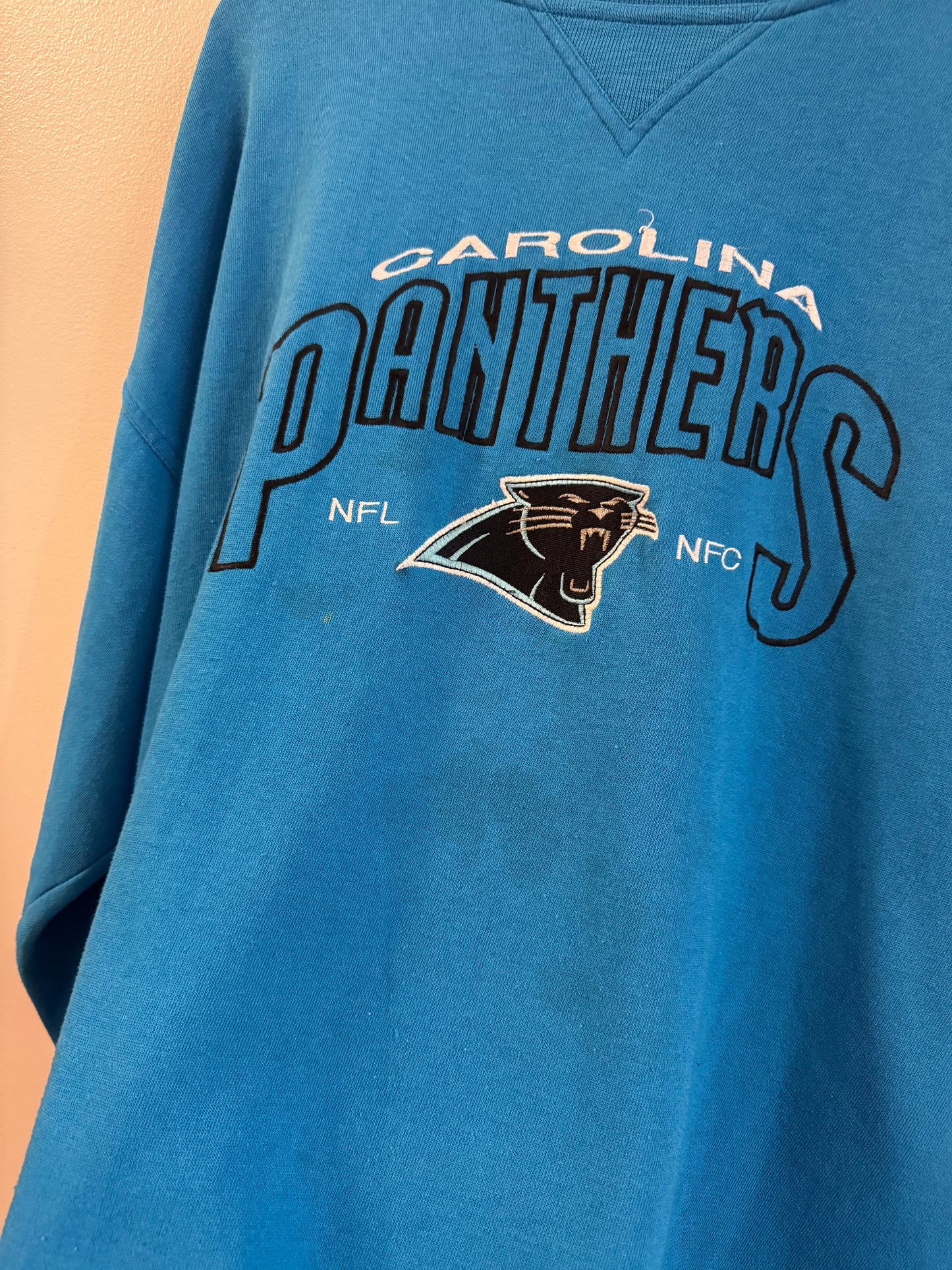 90s Carolina Panthers Lee Blue Stained Crewneck (XL)