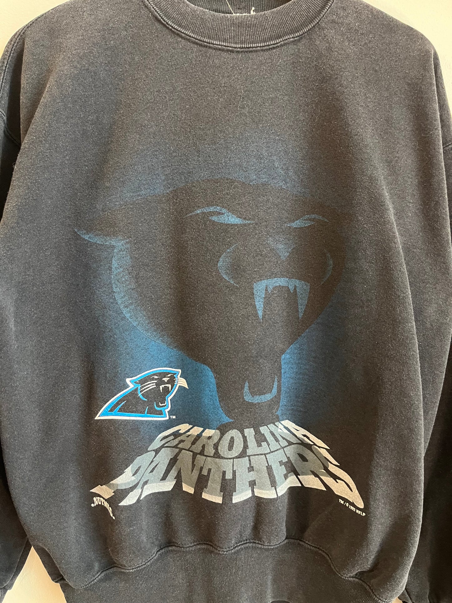 1993 Carolina Panthers Faded Nutmeg Shadow Crewneck (L)