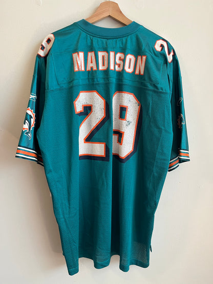 00s Miami Dolphins Sam Madison Teal Reebok NFL Jersey (XL)