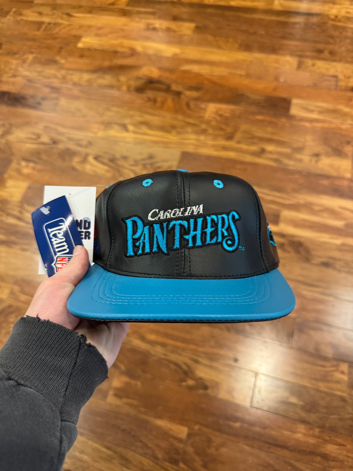 90s Carolina Panthers NFL Genuine Leather Deadstock Hat (OS)