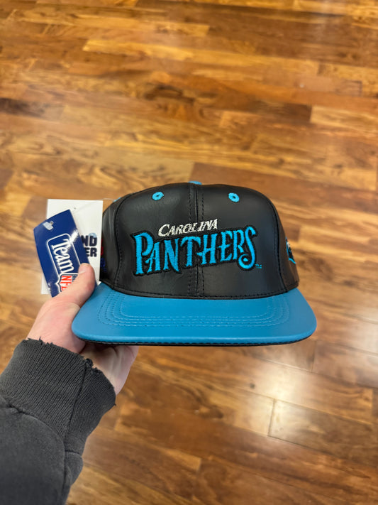 90s Carolina Panthers NFL Genuine Leather Deadstock Hat (OS)
