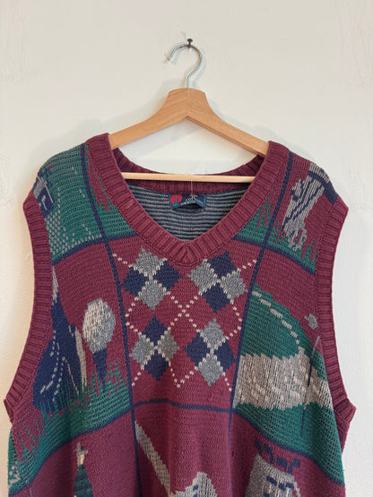 90s Isle of Cotton Golf Designed Vintage Sweater Vest (L)