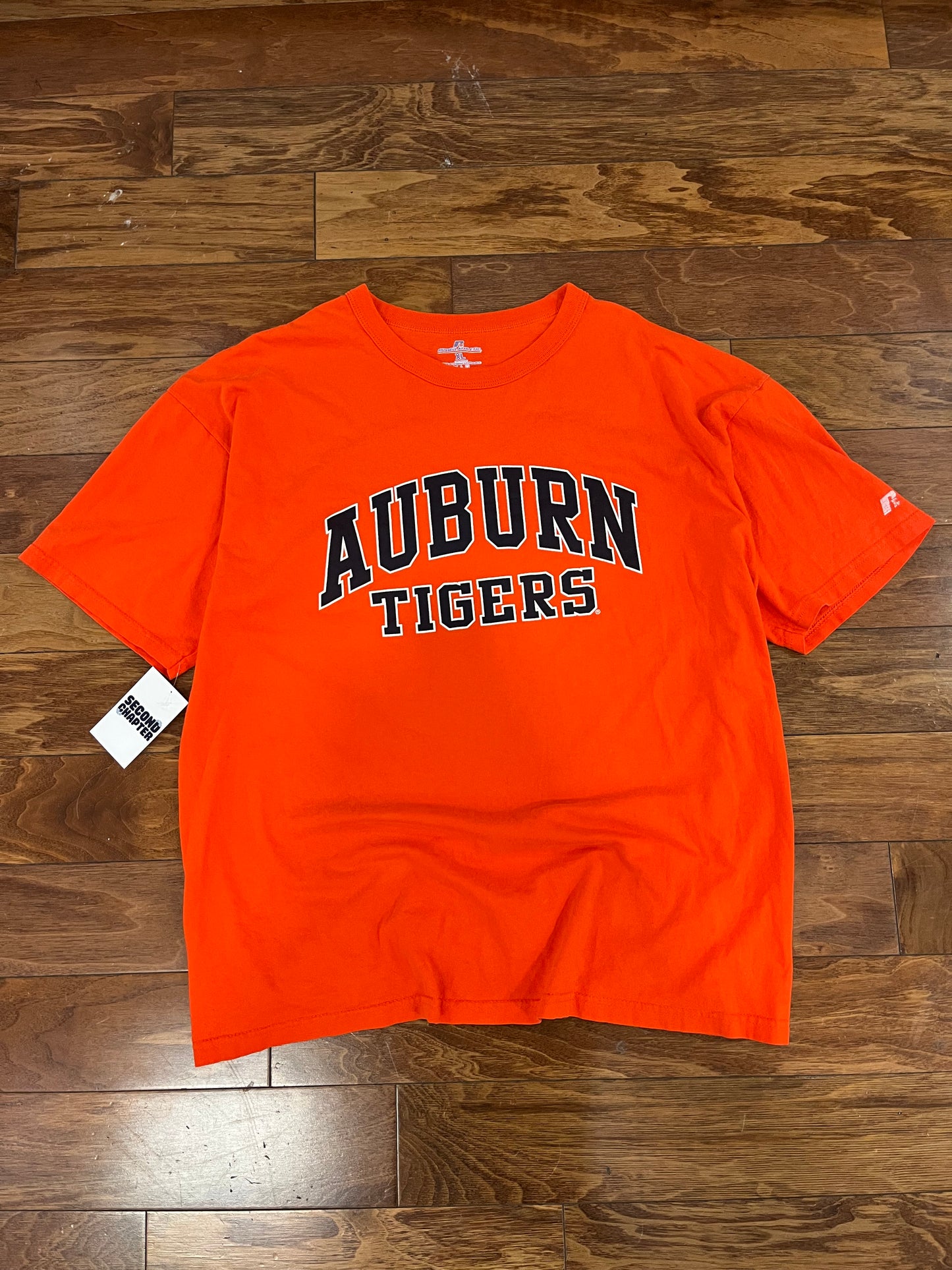 2010s Auburn Tigers Spell Out Russell Athletics Tee (XL)