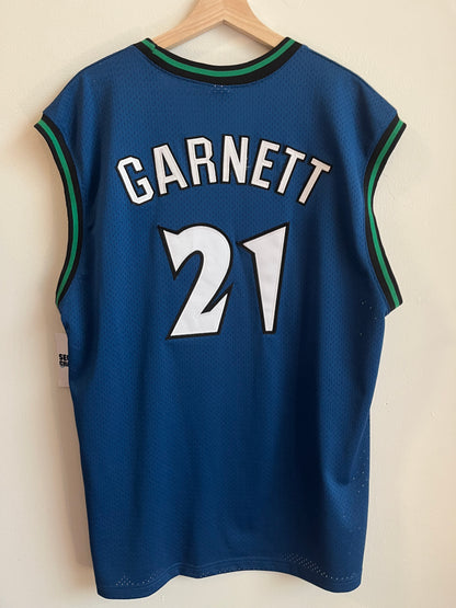 90s Minnesota Timberwolves #21 Kevin Garnett Champion NBA Jersey (L)