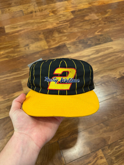 90s Rusty Wallace Pin Strip Nascar Hat (OS)