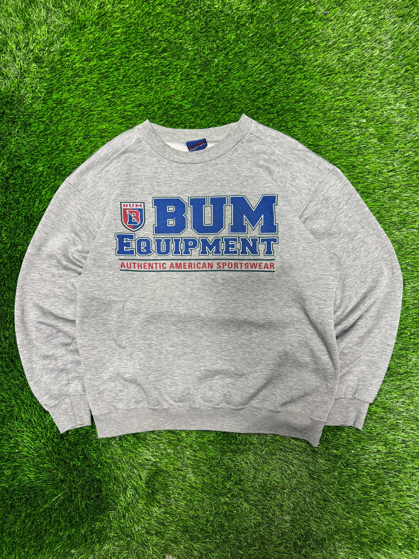 00s Bum Equipment Distressed Grey Crewneck (XL)