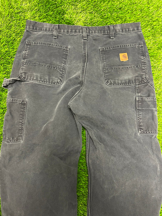 2008 Carhartt Navy Vintage Distressed Carpenter Pants (36 x 30)