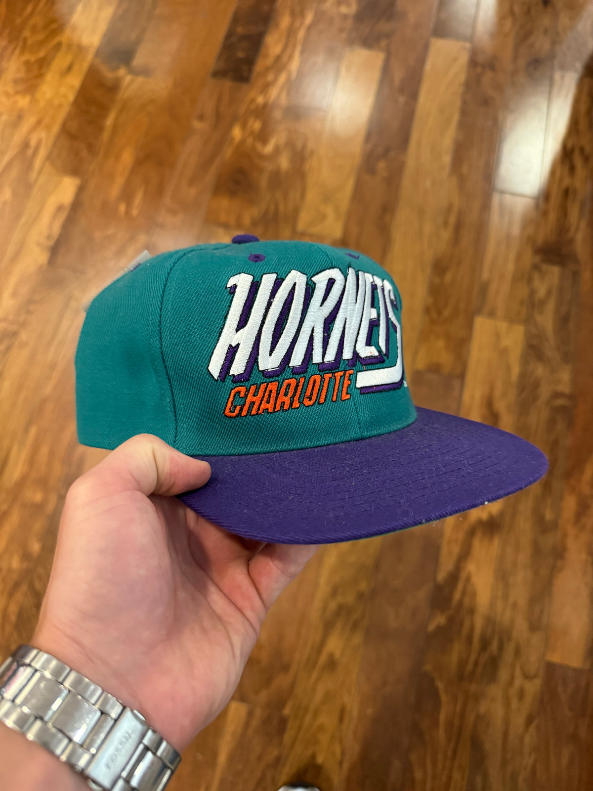90s Charlotte Hornets Big Spell Out Hat (OS)