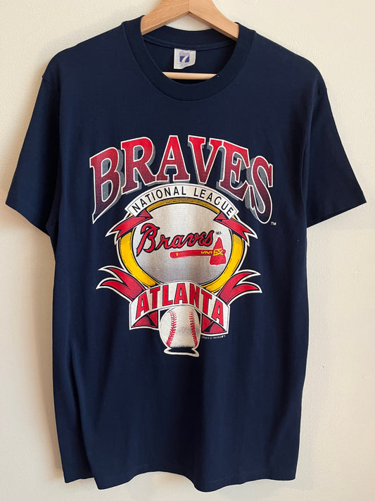 1991 Atlanta Braves Logo 7 MLB Tee (L)