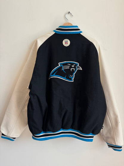 00s Carolina Panthers Gridiron Leather Varsity Jacket (L)