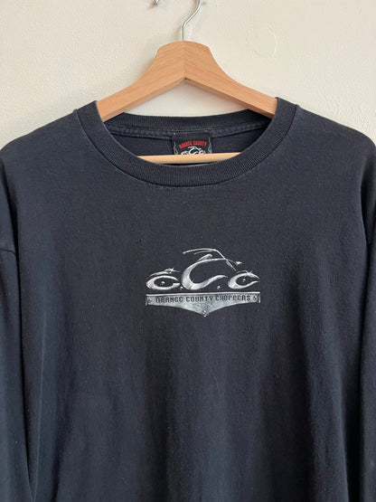 00s Orange County Chopper Black Long Sleeve Shirt (L)