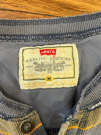 90s Levi's Striped Henley Essential Tee (M)