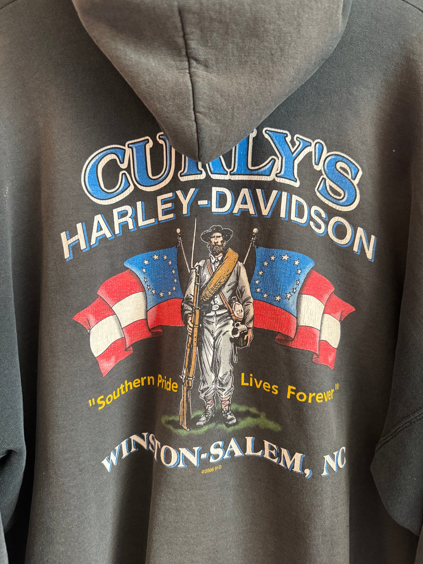 2004 Harley Davidson Winston Salem Flames Zip Up Hoodie (XL)