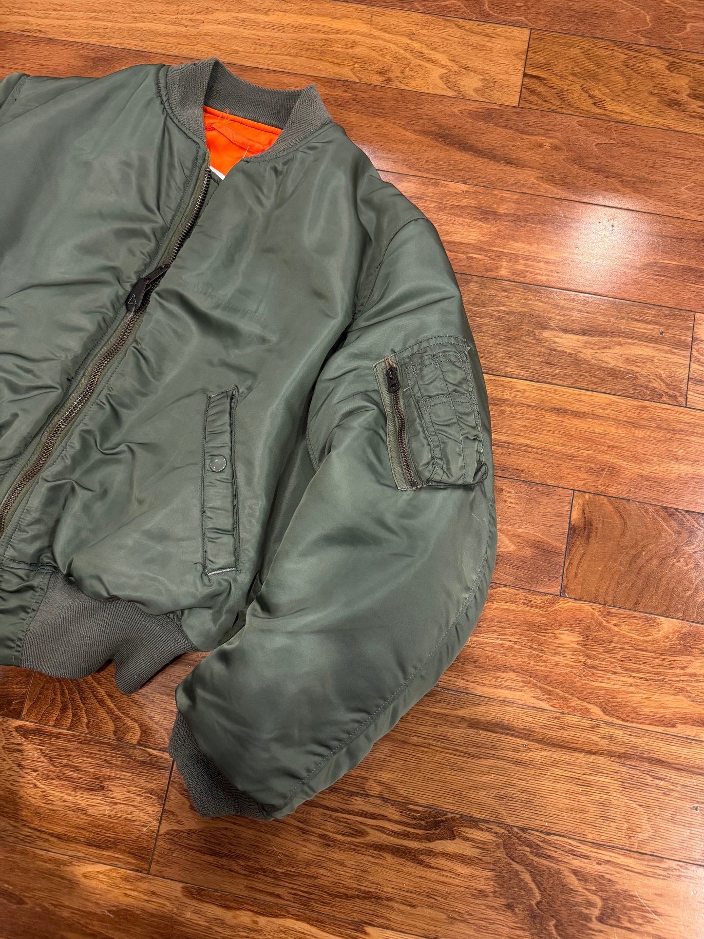80s Flyer's MA1 Bomber Green Jacket (M)