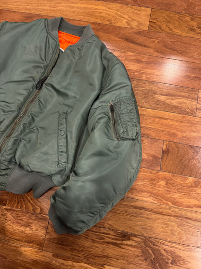 80s Flyer's MA1 Bomber Green Jacket (M)