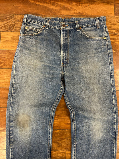90s Levi's 505 Orange Tab Mud Wash Blue Jeans (36 x 31)