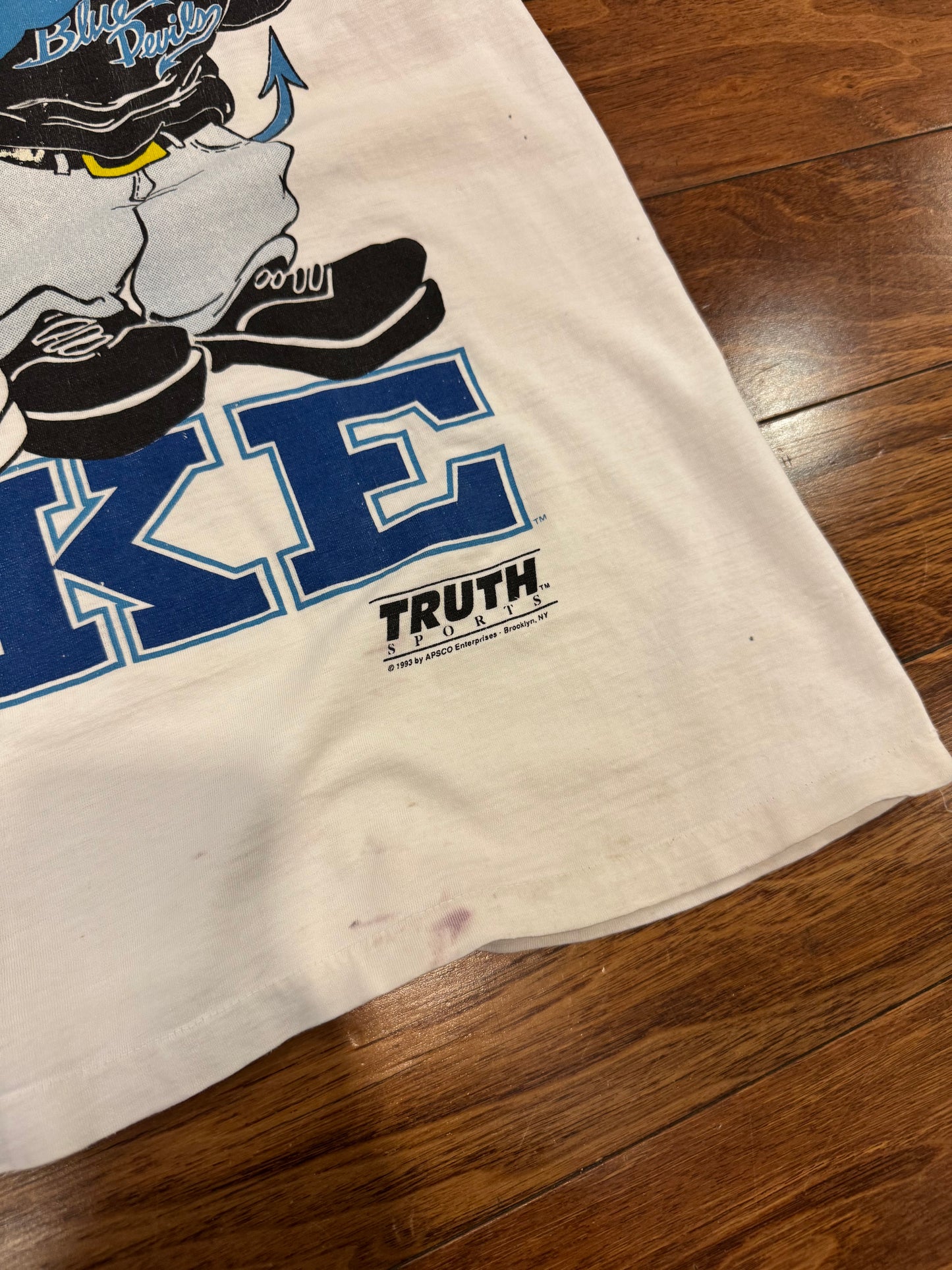 1993 Duke Blue Devils Cartoon Mascots Vintage Tee (XL)
