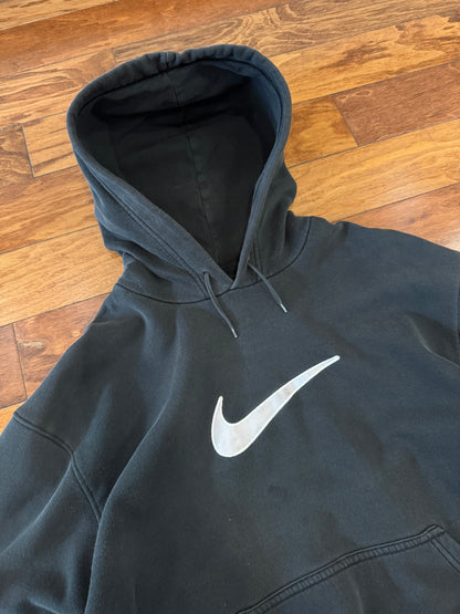 00s Nike Big Swoosh Black Vintage Hoodie (XL)