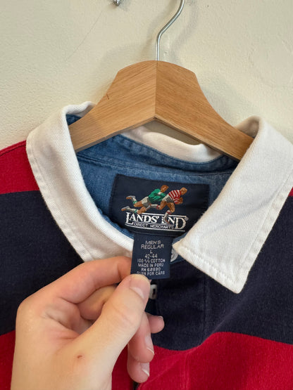1990s Land's End Rugby Quarter Button Long Sleeve (L)