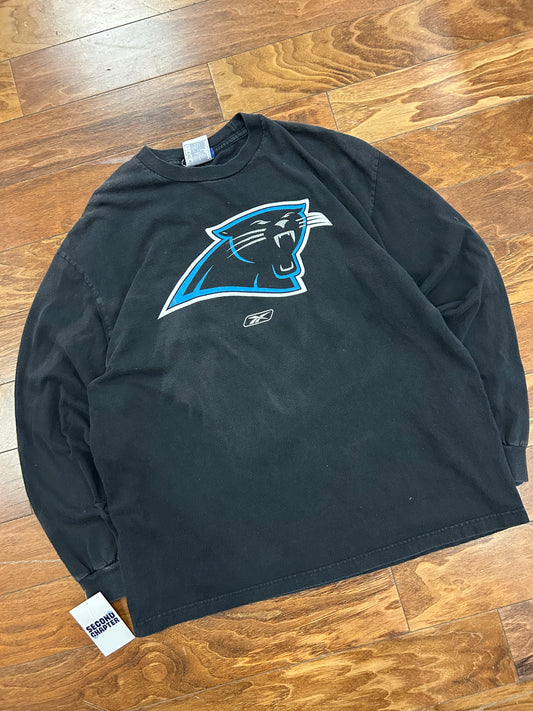 00s Carolina Panthers Faded Black Long Sleeve Shirt (XL)
