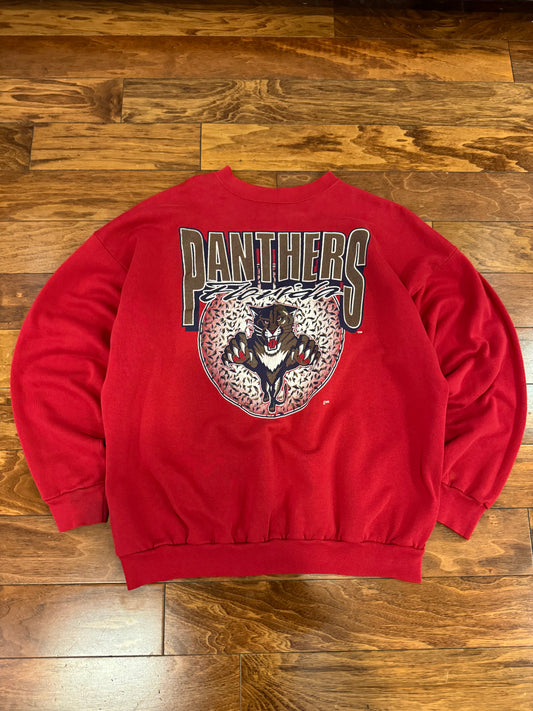 90s Florida Panthers Vintage Big Graphic NHL Crewneck (XL)