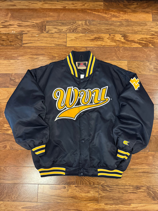 90s West Virginia University (WVU) Vintage Colosseum Satin Jacket (XXL)