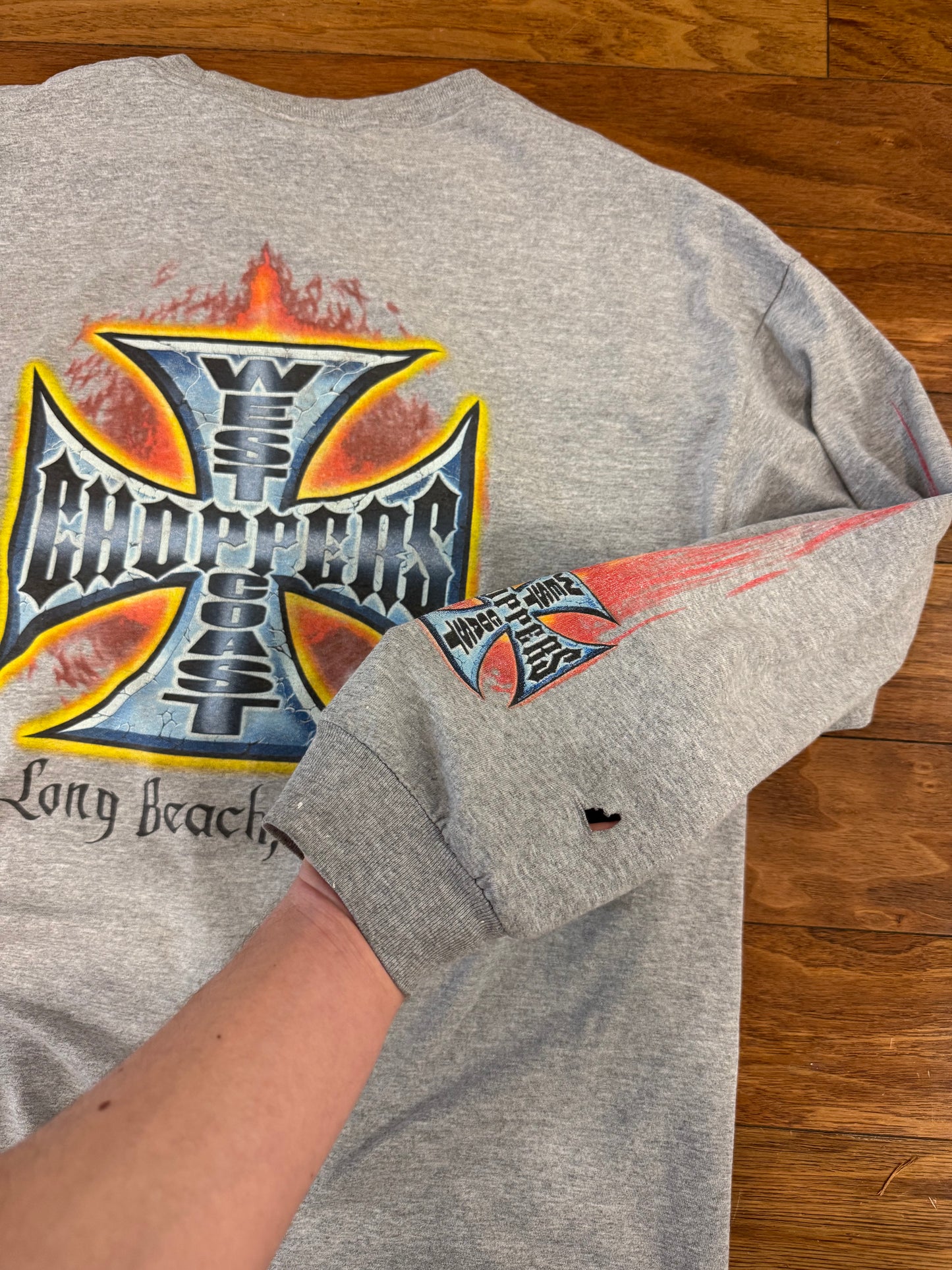 00s West Coast Choppers Jesse Who Flames Long-Sleeve Shirt (XXL)