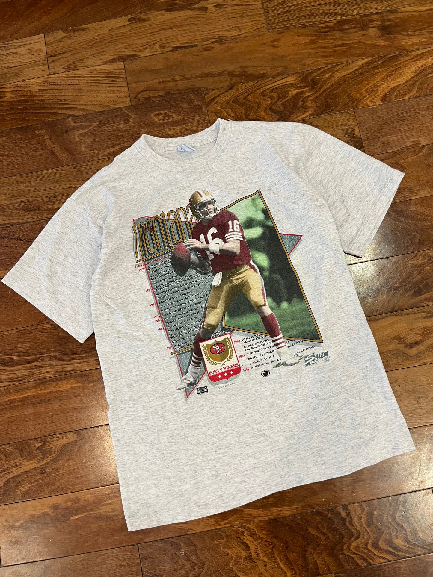 1990 49ers Joe Montana Salem Tee (L)