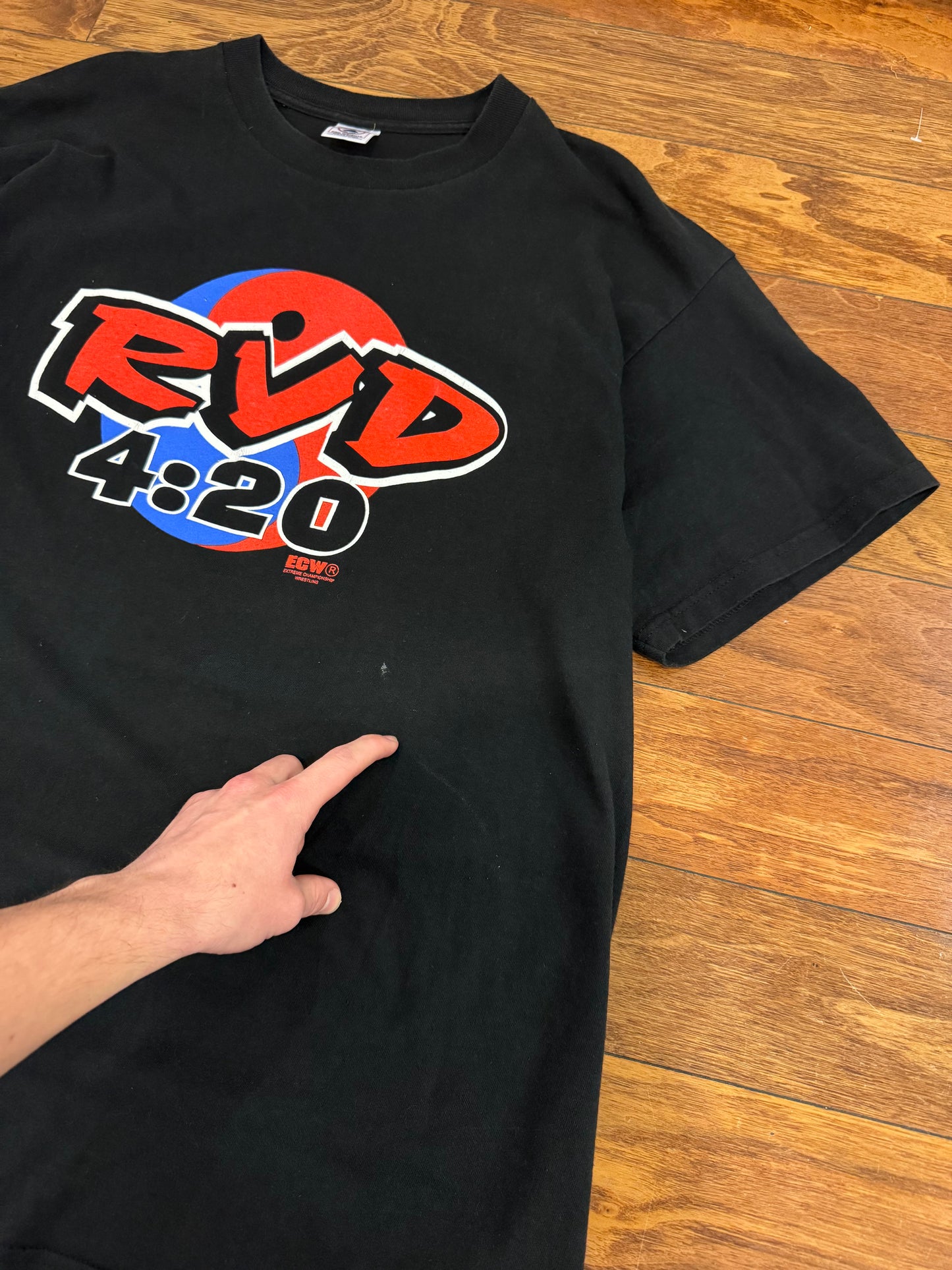 90s Rob Van Dam RVD 4:20 ECW Vintage Wrestling Grail Tee (XL)