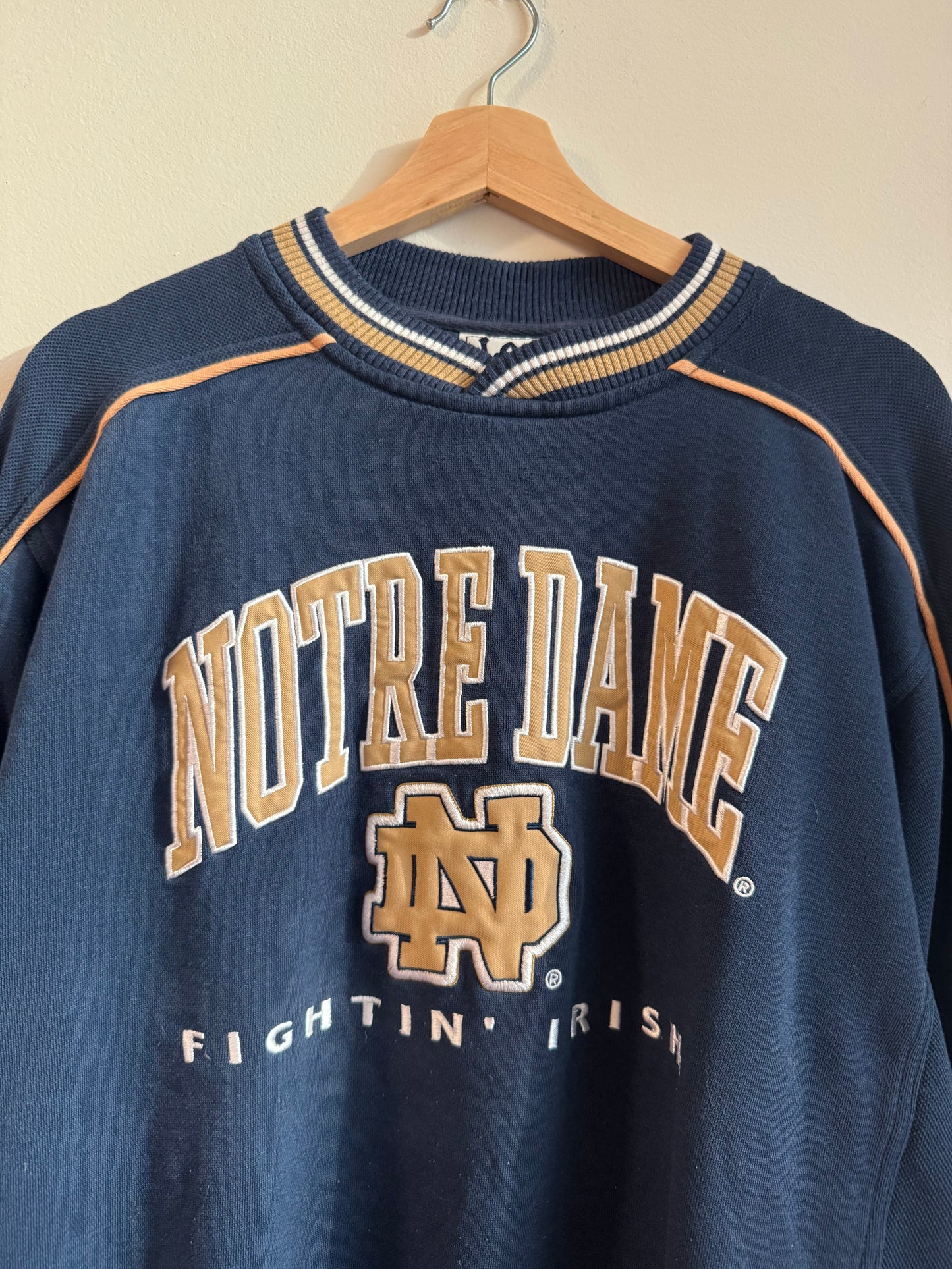 90s Notre Dame Lee Sports Embroidered Crewneck (L)