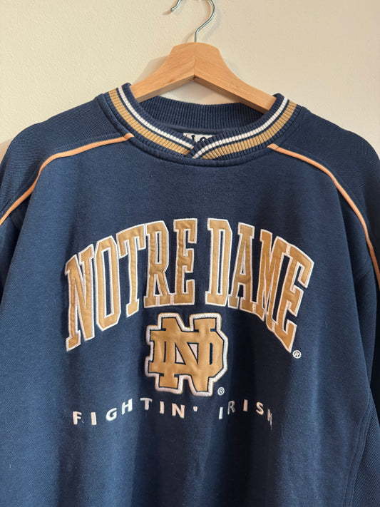 90s Notre Dame Lee Sports Embroidered Crewneck (L)