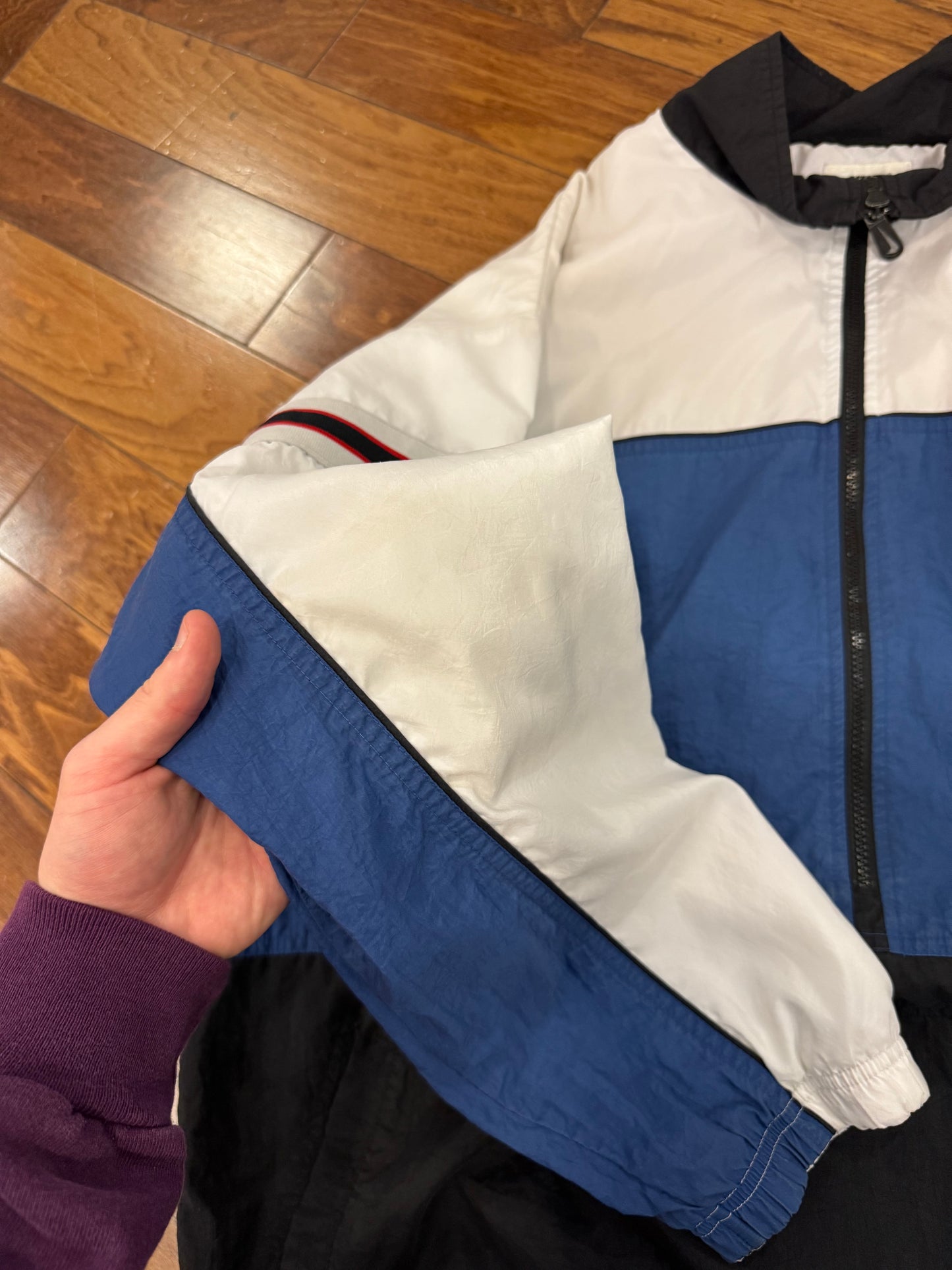 90s Nike Multi-Colored Essential Swoosh Windbreaker (XXL)