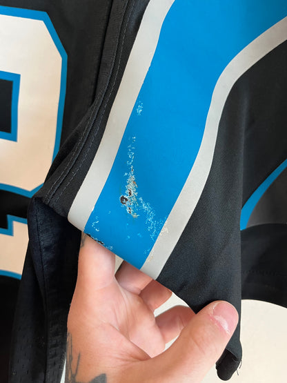 2019 Carolina Panthers Christian McCaffery 25 Seasons Patch Home Jersey (S)