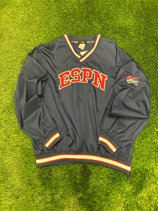 00s ESPN Spell Out Navy Windbreaker (XXL)