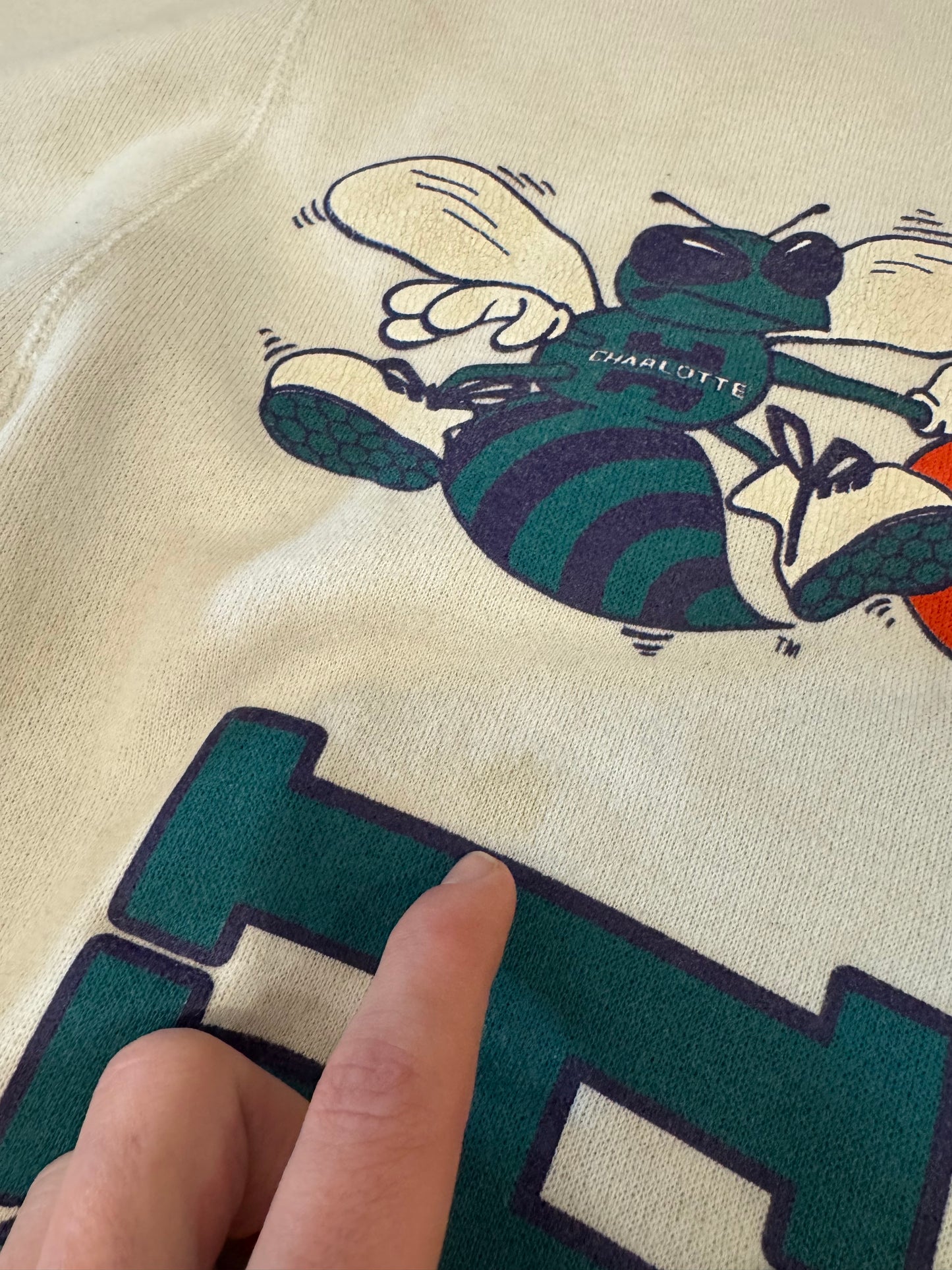 80s Charlotte Hornets White Sweatpants (L)