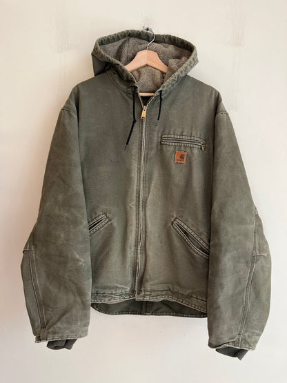 2012 Carhartt J141 ARG Faded Distressed Sherpa Lined Jacket (XL)