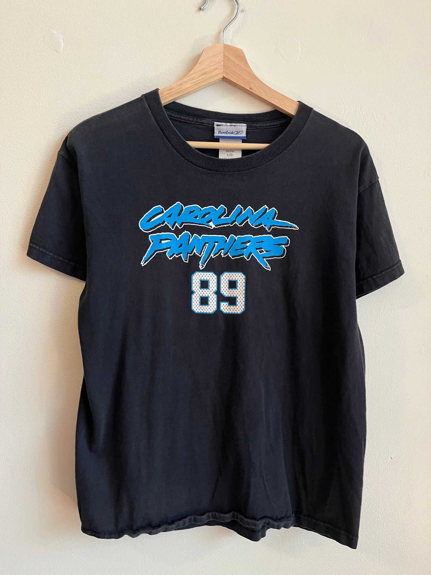 00s Carolina Panthers Steve Smith Number 89 Reebok Jersey Tee (Youth L)