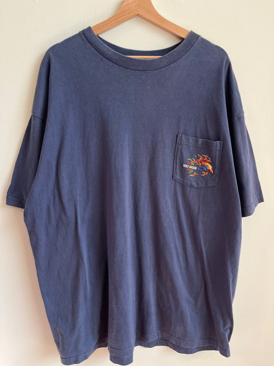 00s Harley Davidson Sills Blue Flames Tee (XXXL)