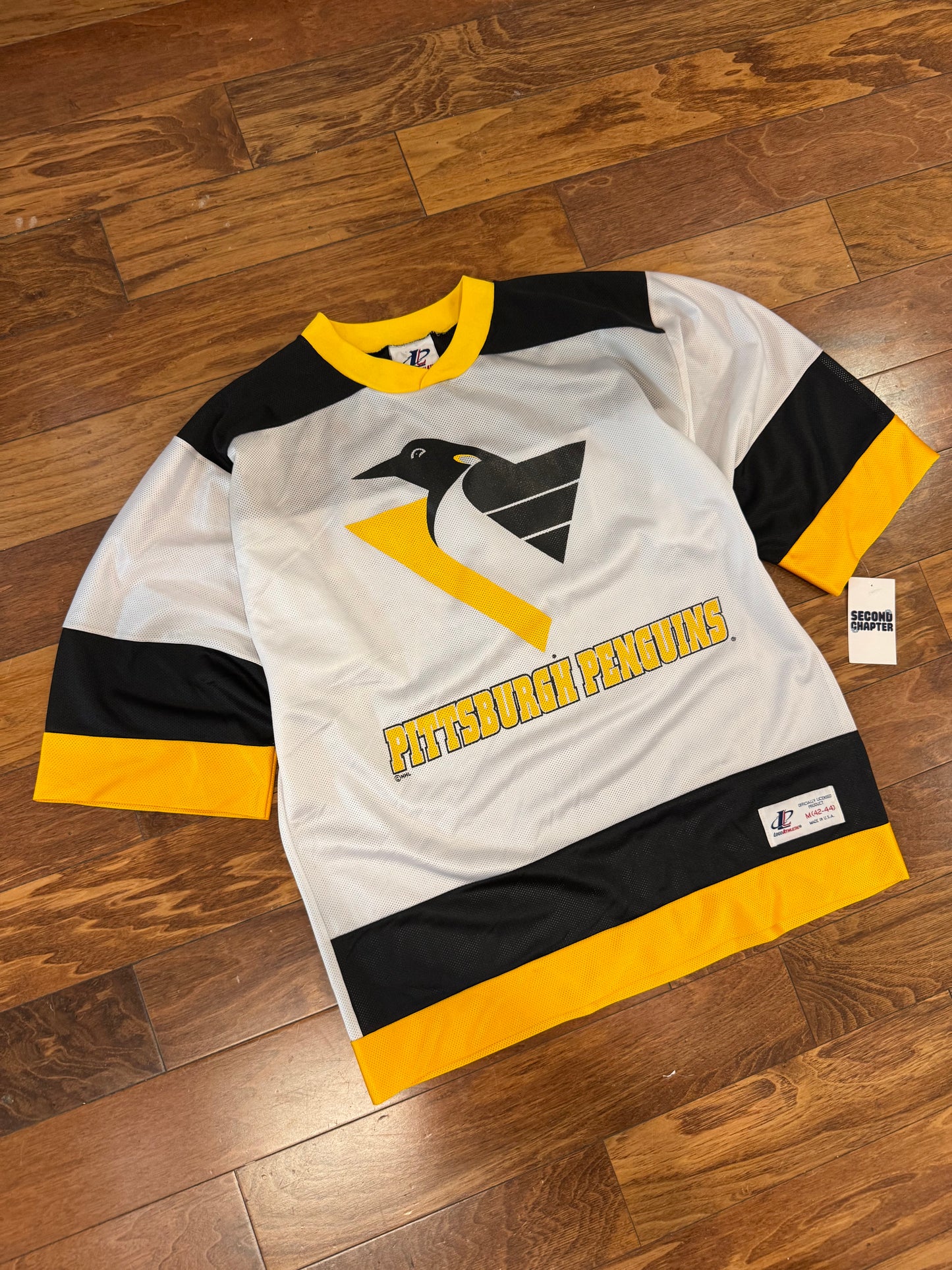 90s Pittsburgh Penguins Logo Athletic 1/4th Jersey (M)