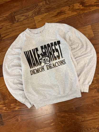 90s Wake Forest Spell Out Vintage Crewneck (M)
