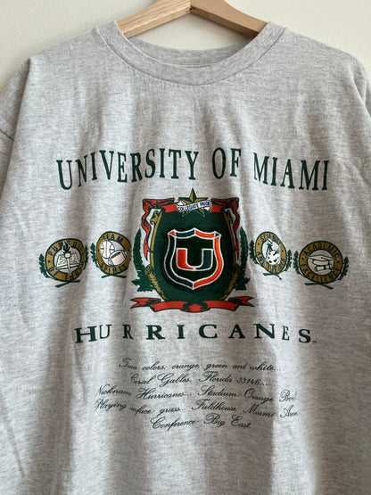 90s Miami Hurricanes Vintage Nutmeg Tee (XL)