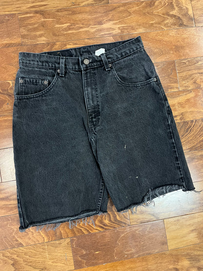 1995 Levi's 560 Loose Tapered Fit Faded Black Shorts (32)