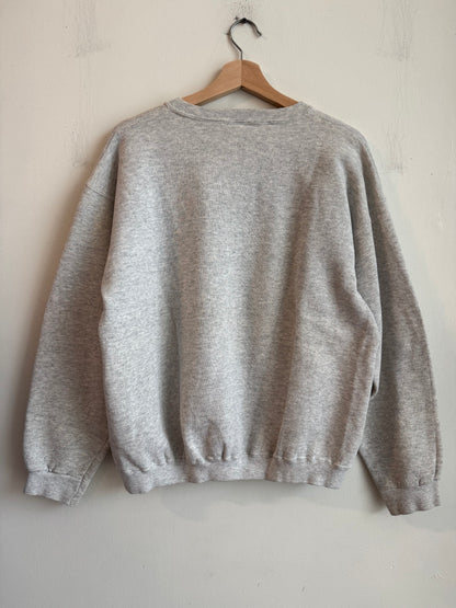 90s Carolina Panthers Sleeve to Sleeve Grey Spell Out Crewneck (M)