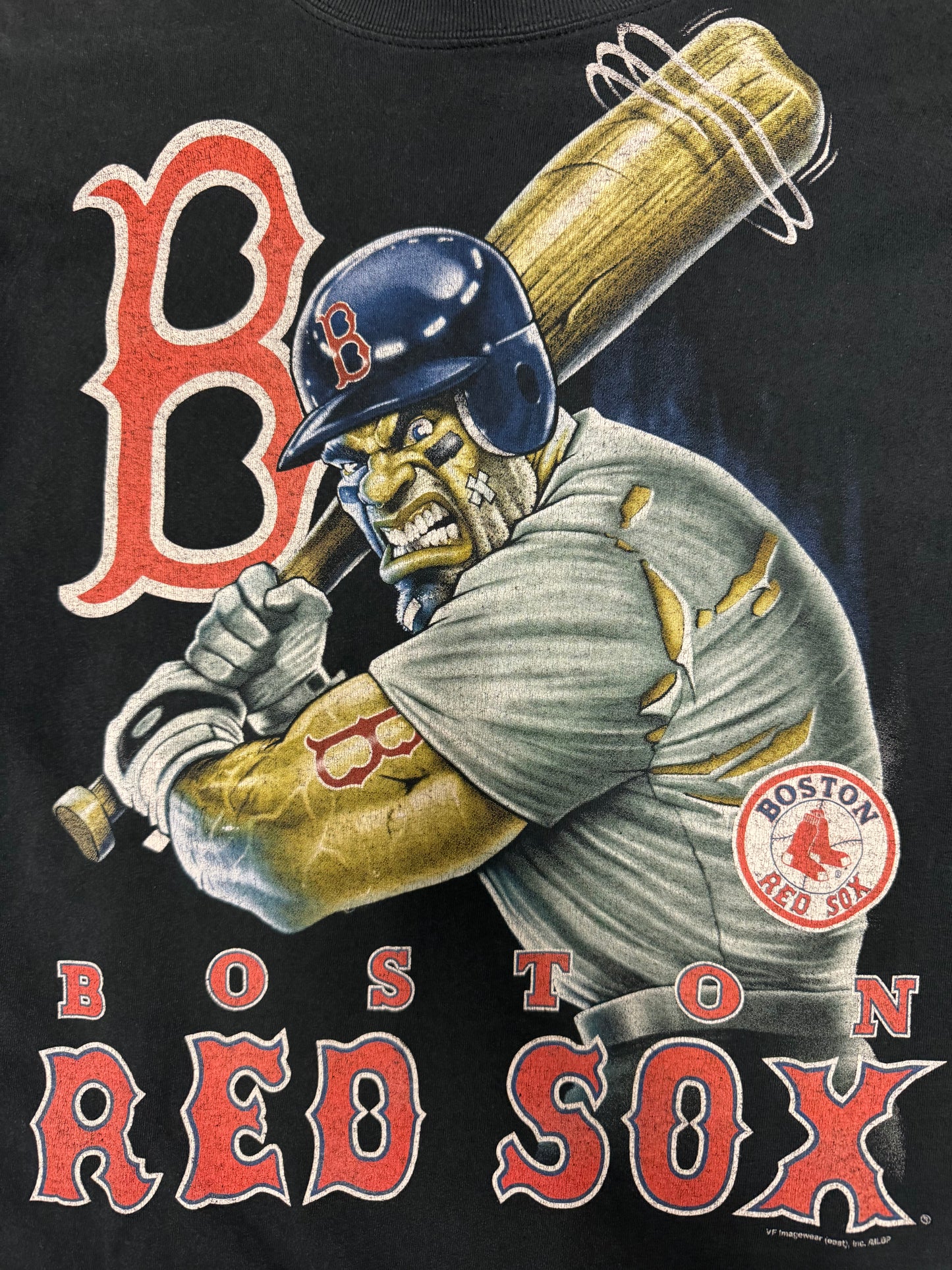 00s Boston Red Sox Mad Big Face Face Liquid Blue Tee (XXL)