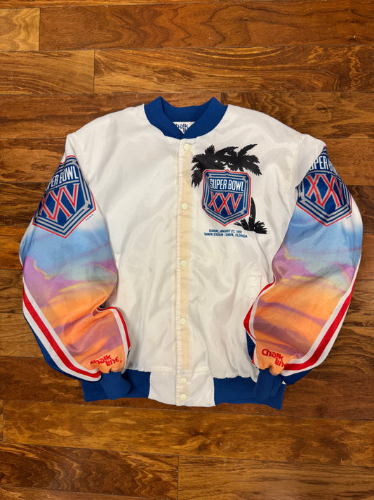 1991 Super Bowl Fanimation Satin Vintage Jacket (L)